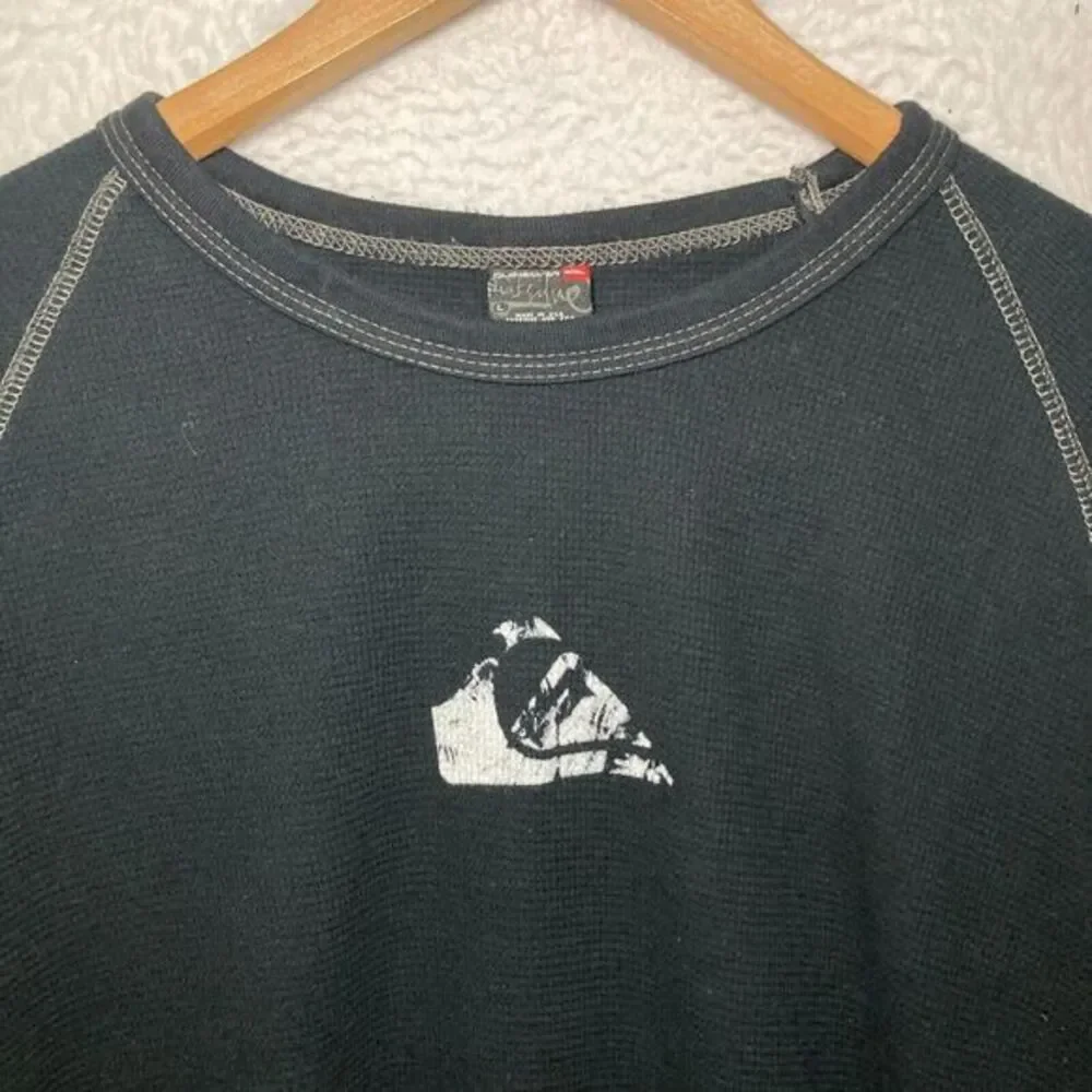 Vtg Quiksilver Thermal USA Made Shirt Mens L Long‎ Sleeve Skater Surf 90s Y2K